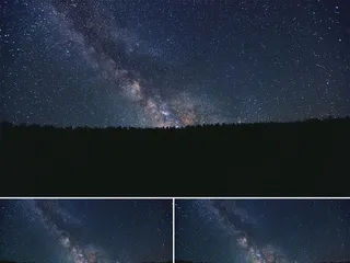 实拍唯美夜晚星空银河延时摄影旅游宣...