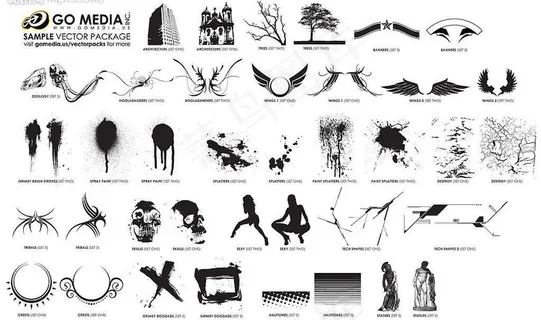 go media出品矢量素材-翅膀... go media出品矢量素材-翅膀...