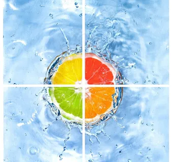 动感水花多彩桔子图片