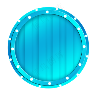 蓝色渐变霓虹灯边框,免抠元素