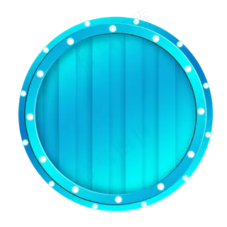 蓝色渐变霓虹灯边框,免抠元素