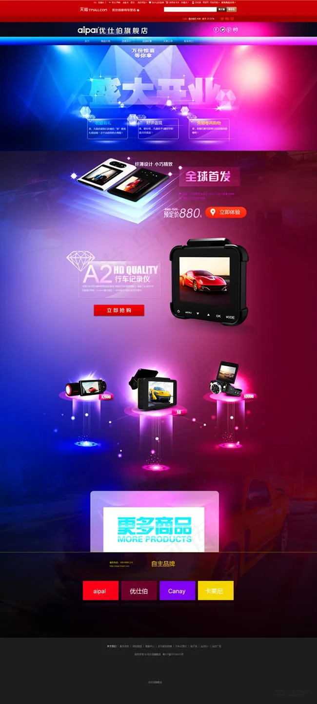 淘宝汽车导航店铺首页模板psd设计...(1920X4269(DPI:72))psd模版下载