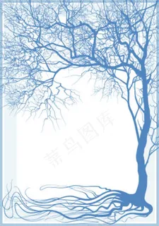 一款很具艺术感的枯树剪影矢量素材 一款很具艺术感的枯树剪影矢量素材