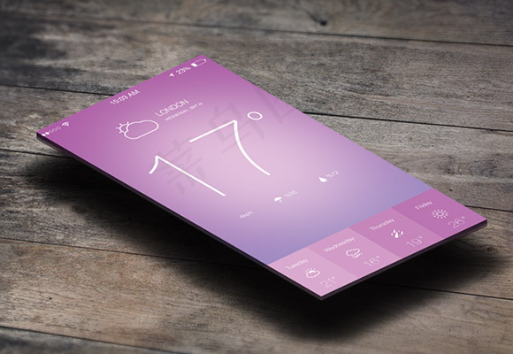 天气手机UI设计APP界面