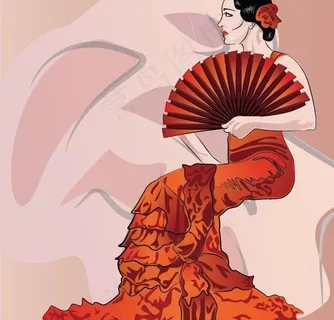 东方古典女性矢量素材