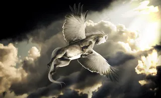 天空飞马油画图片