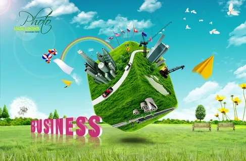 田园风光创意设计图片