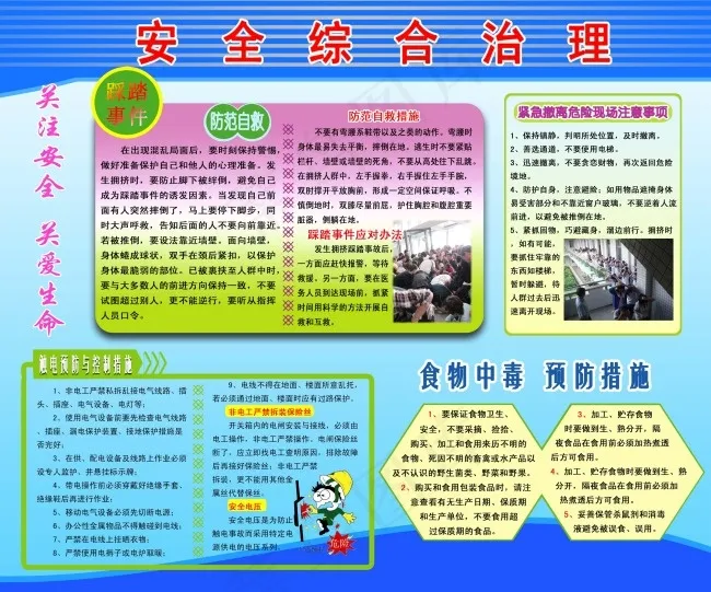 安全生产展板psd模版下载