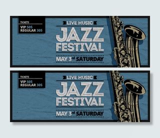 蓝色乐器设计海报PSD