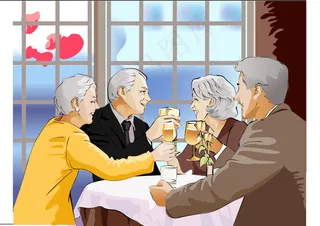 幸福的晚年 和好友一起聚餐