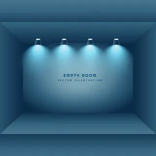 空荡荡的房间用聚光灯