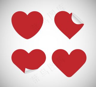 红色爱心贴纸