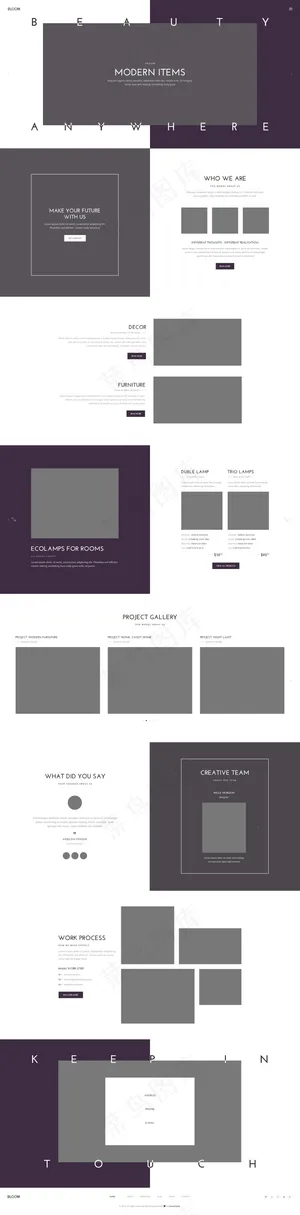 企业方格排列首页网页界面简约白色psd