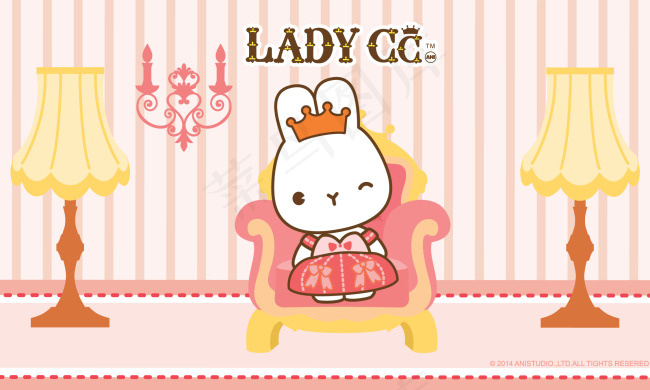 LADYCC可爱女王ai矢量模版下载