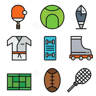 扁平手绘运动类icon图标 扁平手绘运动类icon图标