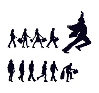 人物走路姿势剪影矢量素材-2 人物走路姿势剪影矢量素材-2