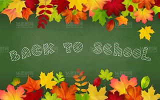 秋天枫叶花纹边框装饰矢量素材