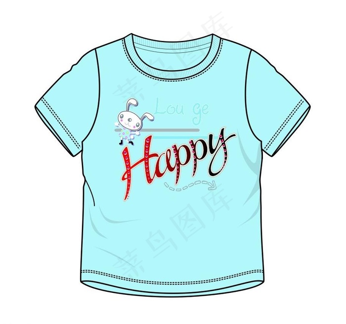 兔子字母t恤图片