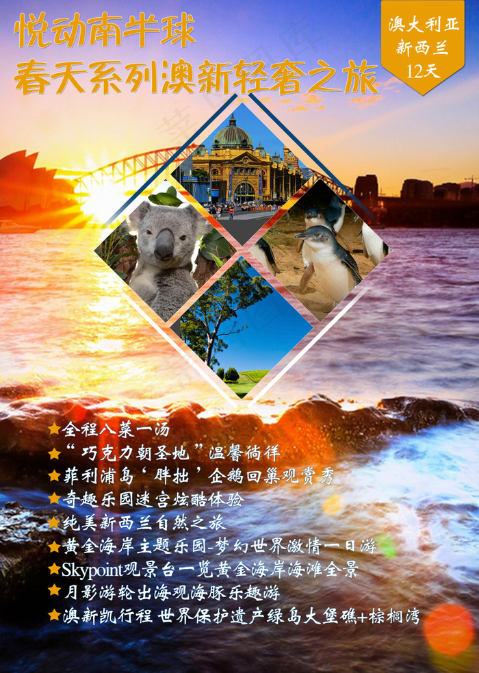 旅游海报 澳大利亚春天系列(2480X3484(DPI:300))psd模版下载