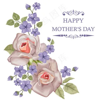 美丽花卉母亲节贺图片