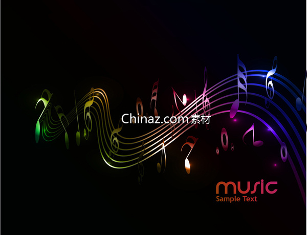 音乐音符柔光背景矢量eps,ai矢量模版下载