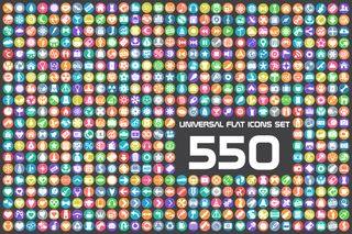 550款扁平化常用图标矢量素材