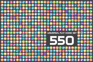 550款扁平化常用图标矢量素材