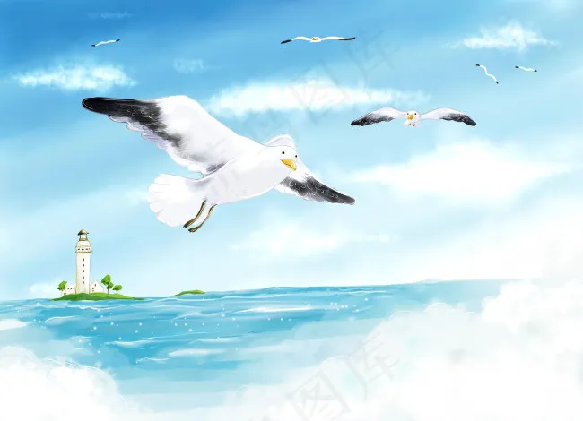 海洋背景(3425X2480(DPI:300))psd模版下载
