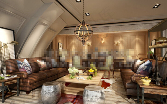 个性客厅效果图模板下载max