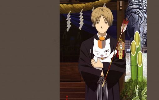 夏目抱着猫咪老师