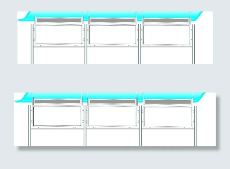 不锈钢宣传橱窗效果图图片cdr矢量模版下载