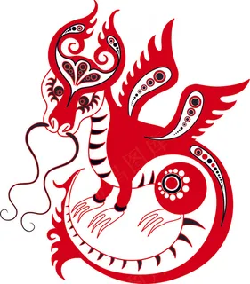 套有趣的龙的设计元素矢量图形05