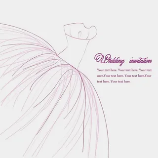 细纹线条稿的婚礼03矢量