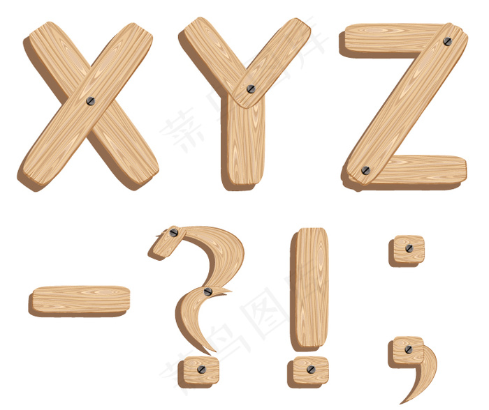 矢量字体的木纹英语eps,ai矢量模版下载