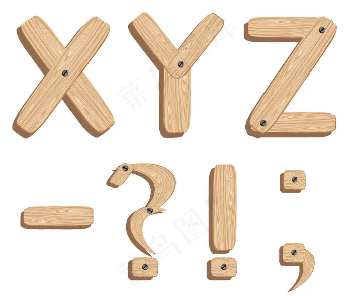 矢量字体的木纹英语eps,ai矢量模版下载