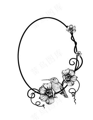 彩绘唯美麻雀鸟素描分层免扣大图