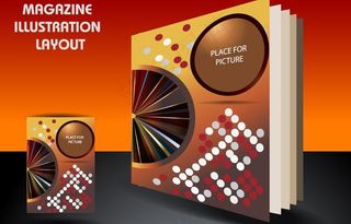 扇形线条圆点企业封面杂志设计背景图片