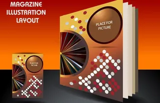 扇形线条圆点企业封面杂志设计背景图片