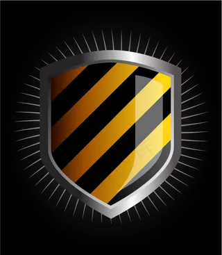 水晶质感斜纹盾牌矢量素材 下载