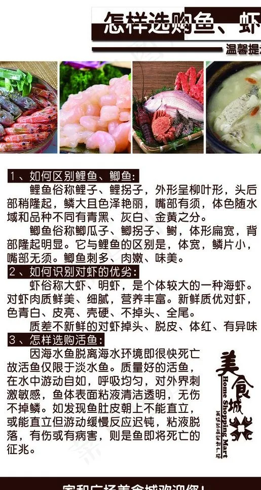 鱼虾知识壁挂吊牌灯箱图片psd模版下载