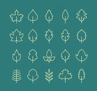 20款创意树叶图标矢量素材