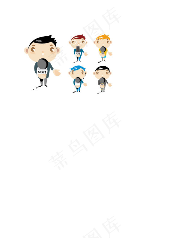 拿话筒的卡通男孩