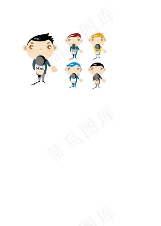 拿话筒的卡通男孩