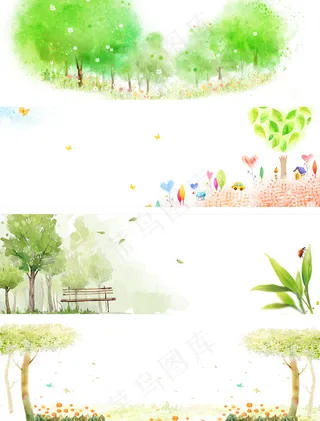 唯美清新banner背景