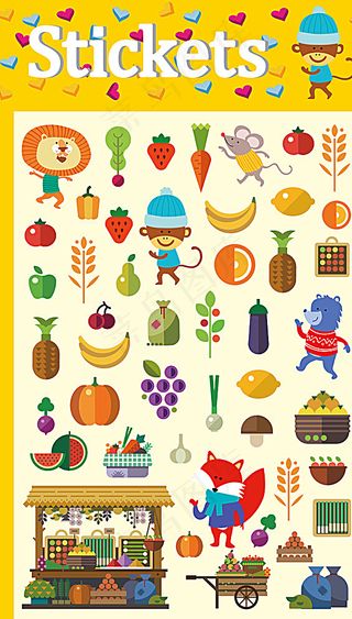 水果泡泡贴图片