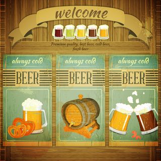 老式啤酒海报矢量素材