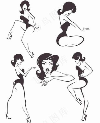 性感女孩剪影图片
