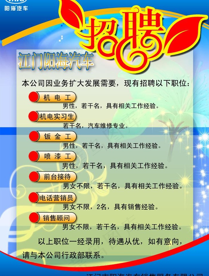 招聘海报psd模版下载