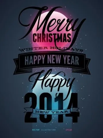 2014圣诞海报设计元素矢量图04eps,ai矢量模版下载