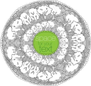 树林背景矢量插画摘要素描